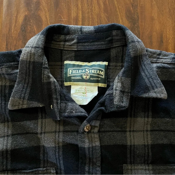 Field & Stream 1871 Men’s size XL Plaid Heavy Flannel Button Up Shirt Coat - Picture 5 of 8